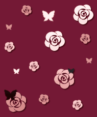 薔薇と蝶の壁紙、背景素材 e02