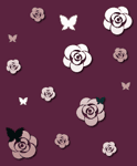 薔薇と蝶の壁紙、背景素材 ea01