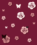 薔薇と蝶の壁紙、背景素材 ea02