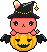 ハロウィン、魔法使いうさぎのアイコン、イラスト shw01