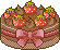苺チョコケーキのアイコン、イラスト t01