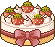 苺ケーキのアイコン、イラスト t02