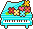 おもちゃのピアノのアイコン、イラスト b13