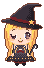 ハロウィンの魔女っ子のアイコン、イラスト ga02