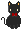 黒猫のアイコン、イラスト hf01