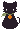 ハロウィンの黒猫のアイコン、イラスト x08