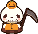 ハロウィン、骸骨のアイコン、イラスト ia07