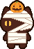 ハロウィン、包帯巻き黒猫のアイコン、イラスト ia11