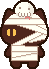 ハロウィン、包帯巻き黒猫のアイコン、イラスト ia12