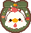 酉年/お正月飾りと鶏のアイコン、イラスト gkf01