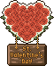 バレンタイン、薔薇の飾りのアイコン、イラスト g06