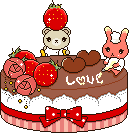 チョコケーキとパティシエうさぎ＆くまのアイコン、イラスト l01