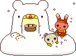 冬、かまくらとうさぎとくまのアイコン、イラスト d01