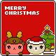 クリスマス、うさぎとくまのアイコン、イラスト eb04