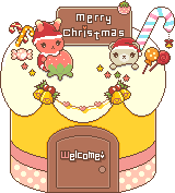 クリスマスケーキとサンタうさぎ＆サンタくまのアイコン、イラスト sc01