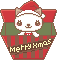 クリスマス、箱入りねこサンタのアイコン、イラスト vd03