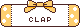 リボンの付いたWEB拍手アイコン 11d-clap