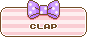 リボンの付いたWEB拍手アイコン 39c-clap