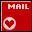 ハートのMAILアイコン 42a-mail