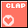 ハートのWEB拍手アイコン 42g-clap