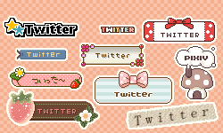 メニューのTwitter、Pixivアイコンまとめ サンプル